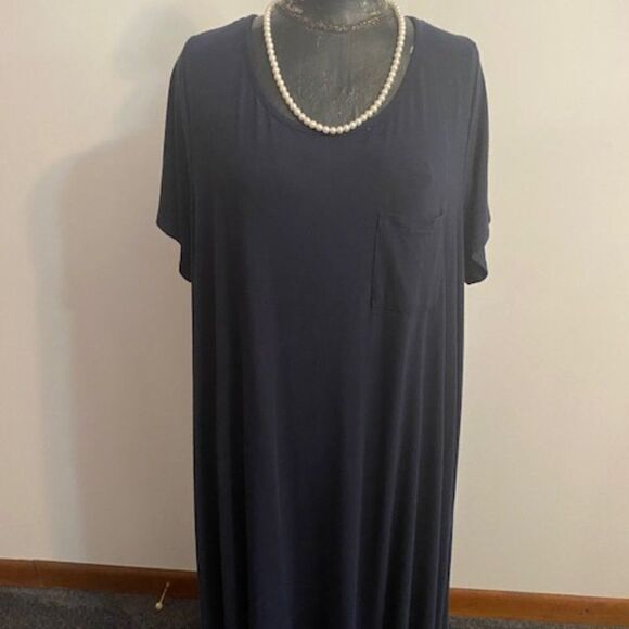 Gibson & Latimer Navy Blue 1 pocket  Shift dress, size 2X - Picture 1 of 5